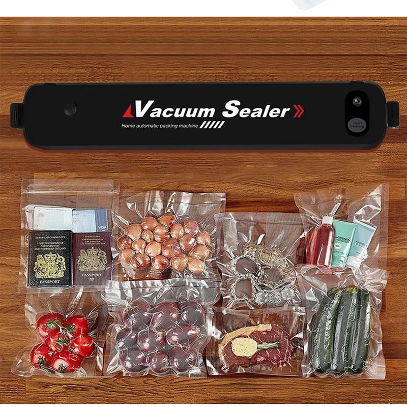 Automatic Vacuum Sealer Machine Food Packing Sealer for Food Preservation, Sous Vide Cook Vacuum Sealer + 15pcs Sealer Bags