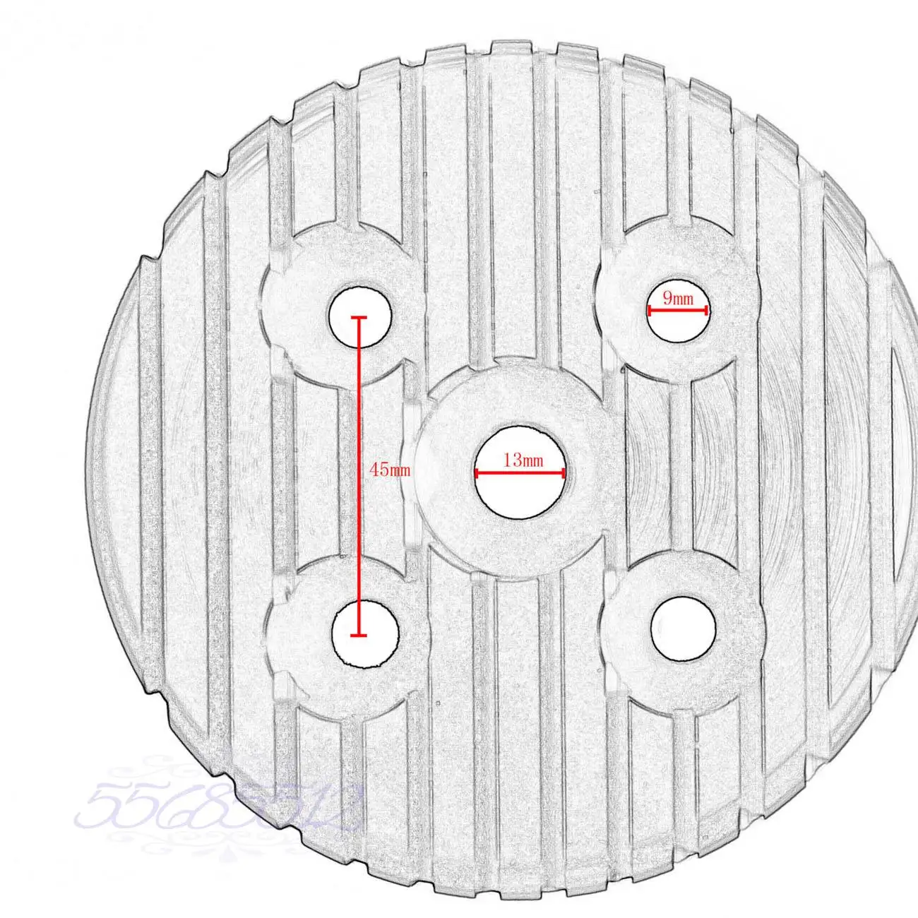 Silver CNC Round Cylinder Head&Cylinder&Piston For 80cc Motorized Bike