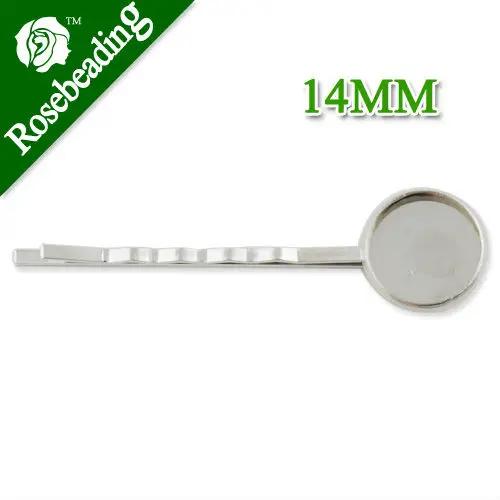 

50pcs 55*14MM Imitation Rhodium Plated Bobby Pin With Bezel,Hair Clip Cabochon Base For Cameo DIY Hairpins Barrettes Making