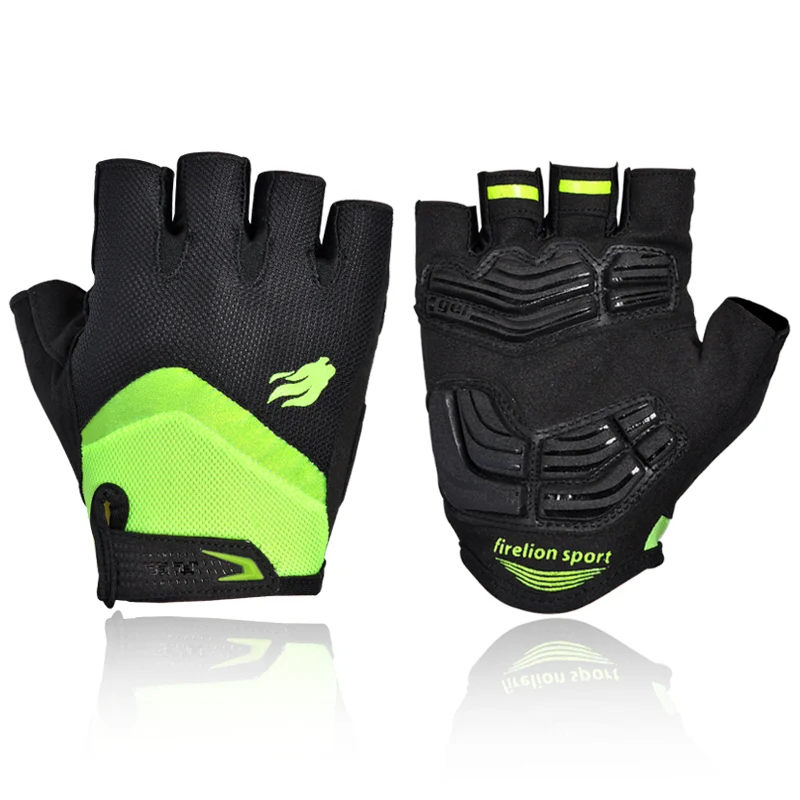 FIRELION Half Finger Cycling Gloves Sport Mountain Bike Bicycle Padded Gloves Breathable Off Road MTB Gloves Mittens