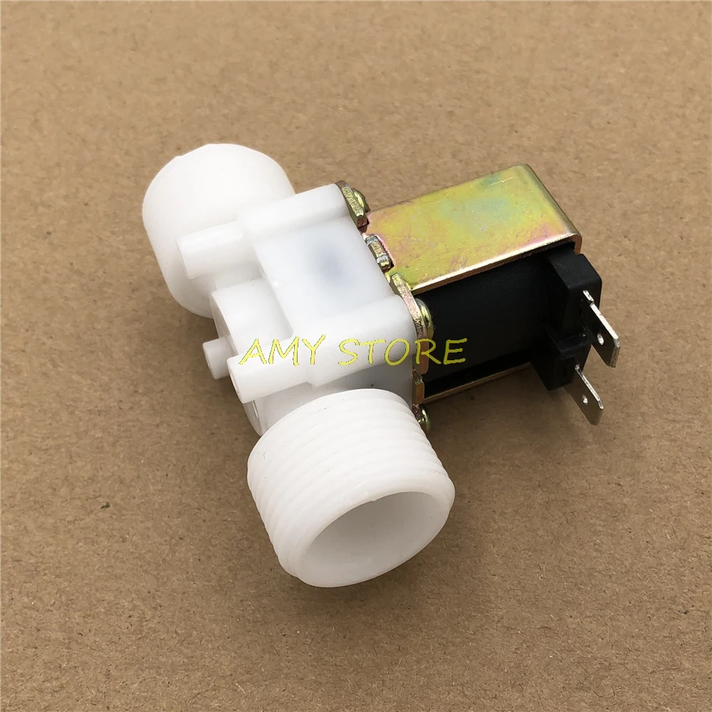 Válvula Solenoide de entrada de plástico de agua normalmente cerrada DC 12V DC 24V AC 220V eléctrica G 3/4 "BSPP válvula roscada macho Control de agua