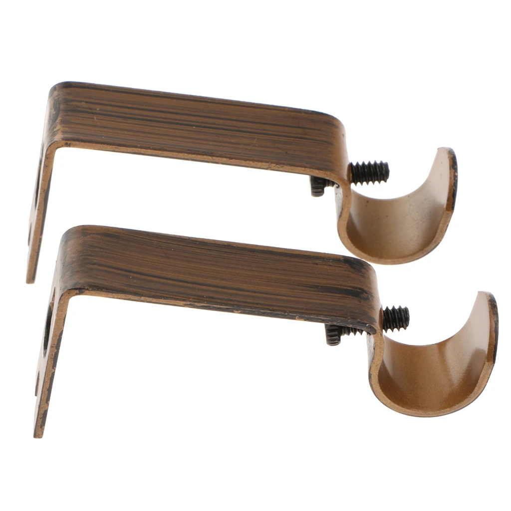 Set of 2 Metal Drapery Curtain Rod Bracket Holder for 0.62 inch Rod Curtain Installation Accessories, Sturdy Steel