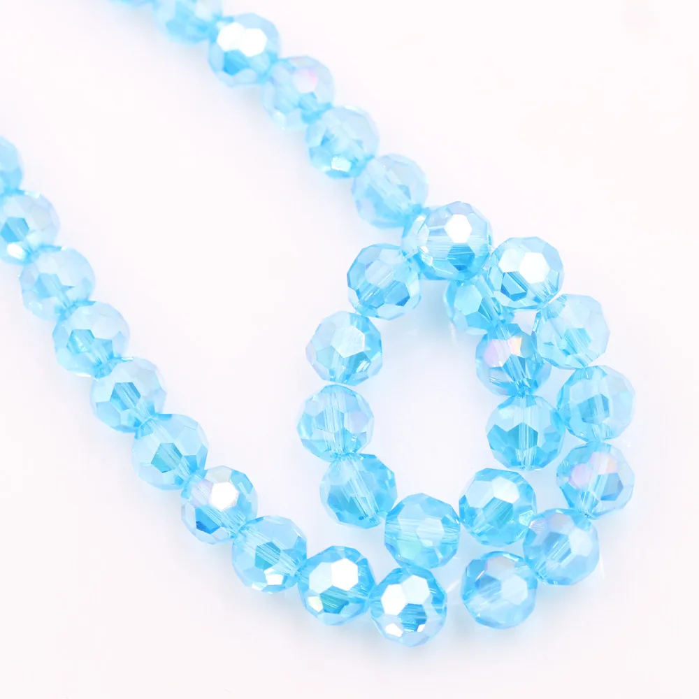 4mm 6mm 8mm 32Faceted Ball AB Color Czech Glass Crystal Round Loose Spacer Beads For DIY Jewelry Making Supplies Wholesale