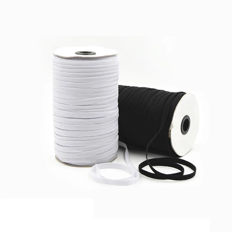 Elastic Bands White and Black 10 Meters 3/5/6/8/10/12/15mm Width Polyester Elastic Bands for Clothes Garment Sewing Accessories