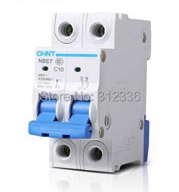 Free Shipping circuit breaker C10 2P 10A  2 pole domestic C type small air switch unipolar  Electric shock protection