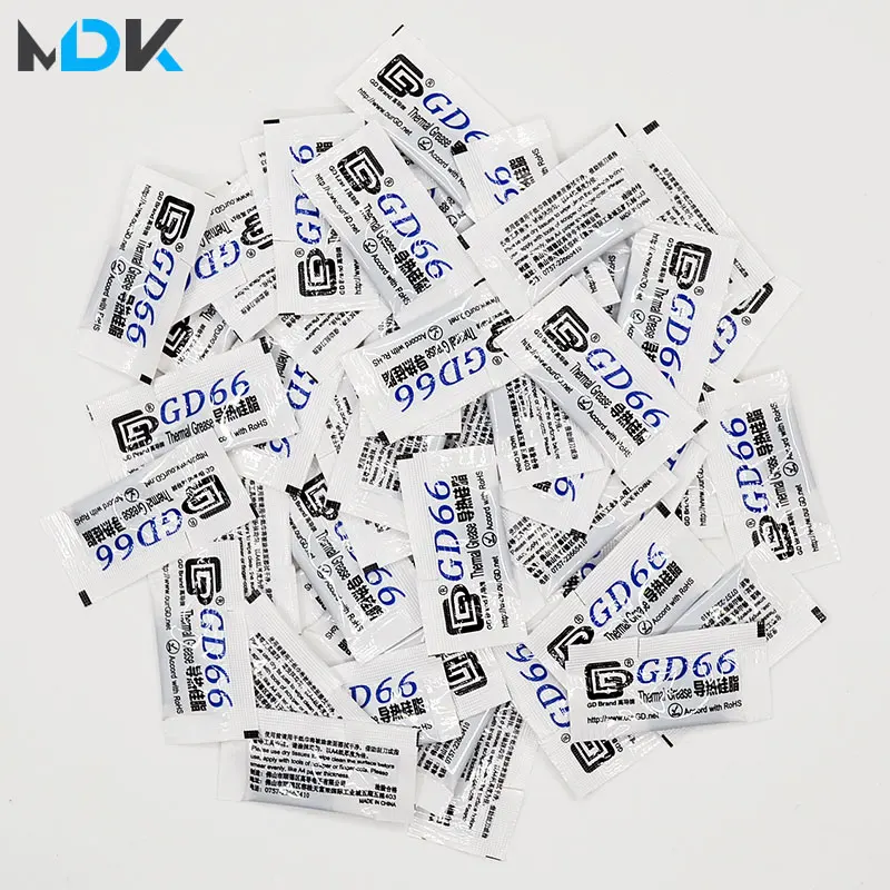 50 Pcs GD66 Thermal Conductive Grease Paste Silicone Plaster Heatsink Compound 50 Pieces  Grams High Performance Gray