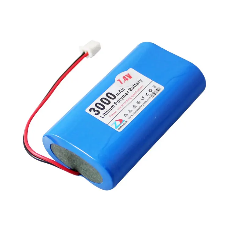 Zhong shun núcleo 3000mah 18650 bateria de lítio cilíndrica 7.4v luz forte lanterna guia megafone bloqueio inteligente