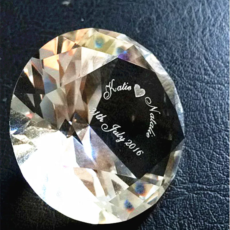 

Top Quality 20pcs/lot Beautiful k9 Crystal 80mm Glass Diamond Paperweights with Free Logo For Wedding Showing Home Decoration