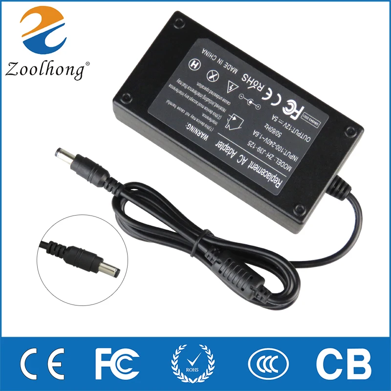 

Good 12V 5A LED Driver AC 100V-240V 12V 5A 60W LED strip Lighting Transformer Power Adapter Power Supply for Imax LED 5050 2835