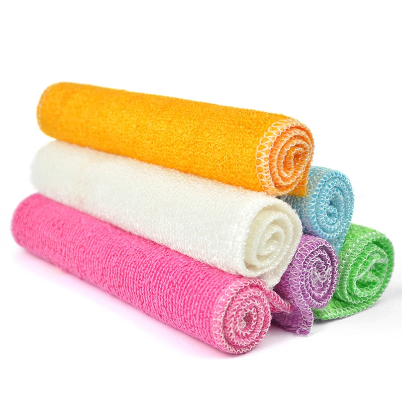 Bamboo fiber dish towel polyester cloth thick bamboo fiber washing cloth do not dip oil water absorbent kitchen washing towel