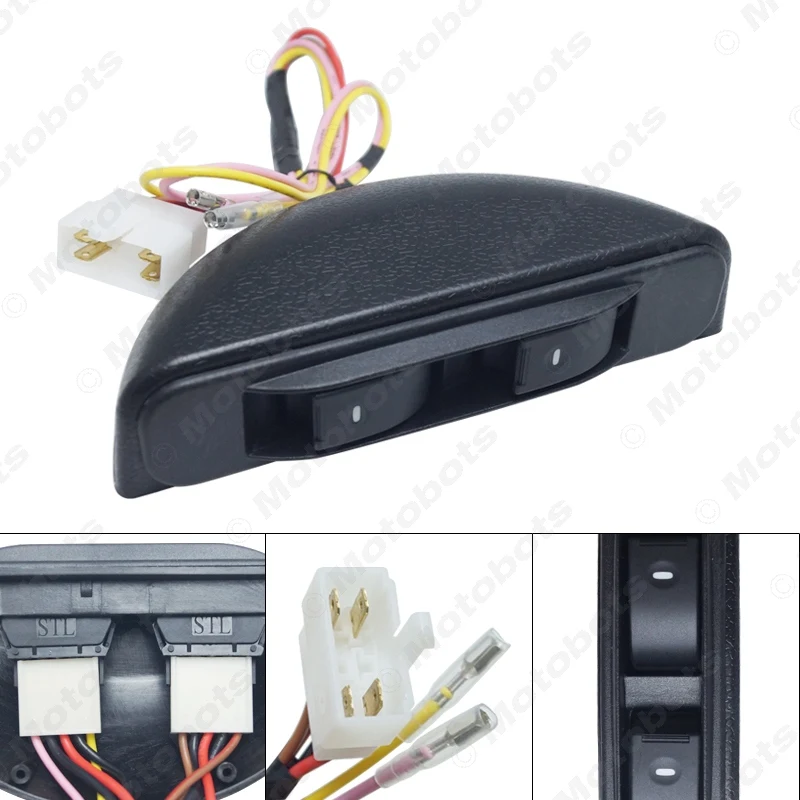MOTOBOTS New Universal Crescent Style Power Window 3pcs switches with Holder & wire Harness #HQ3436