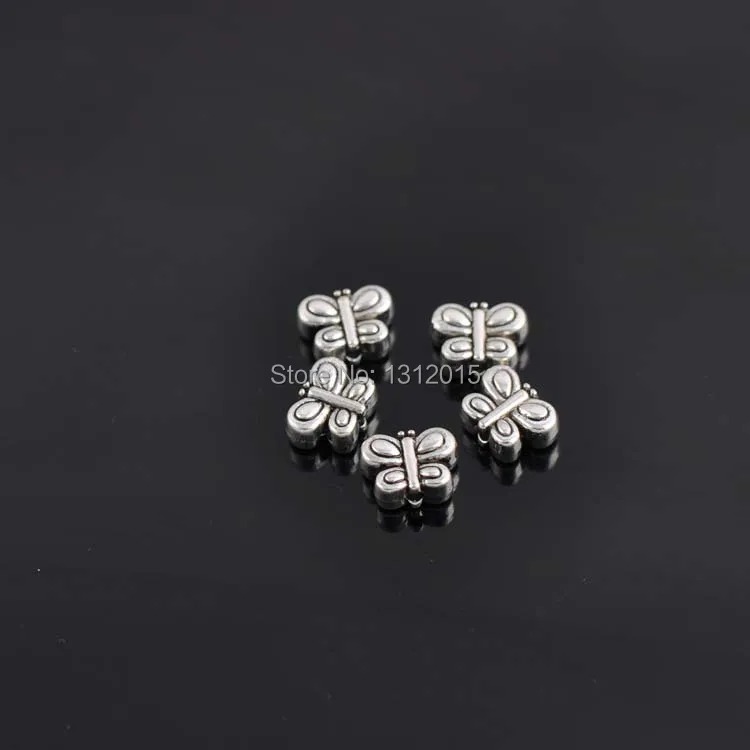 Butterfly charm Tibetan Silver Alloy Spacer Beads Metal Beads Jewelry Making Supplies 11x8mm 50Pcs