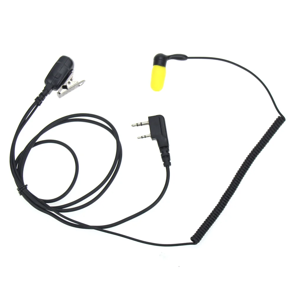 Universal K Plug Elastic Two Way Radio Headphone Headset 2 Pin PTT For Kenwood TK-2160 TH-22AT TH-42A Baofeng BF-UV5R BF-888S