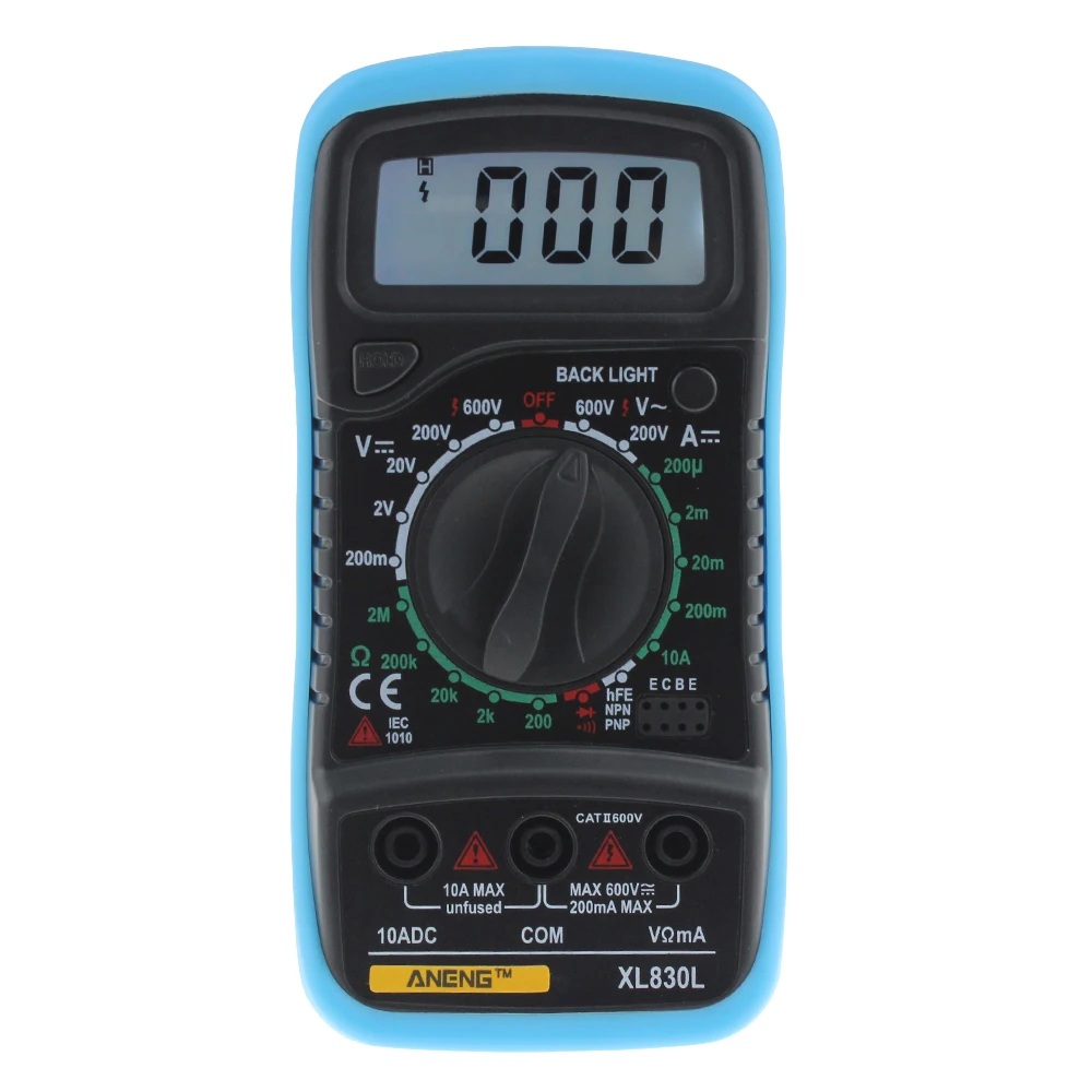 ANENG XL830L Portable Digital Multimeter multi meter AC / DC Voltage meter dc ammeter Resistance Meter Tester Blue Backlight