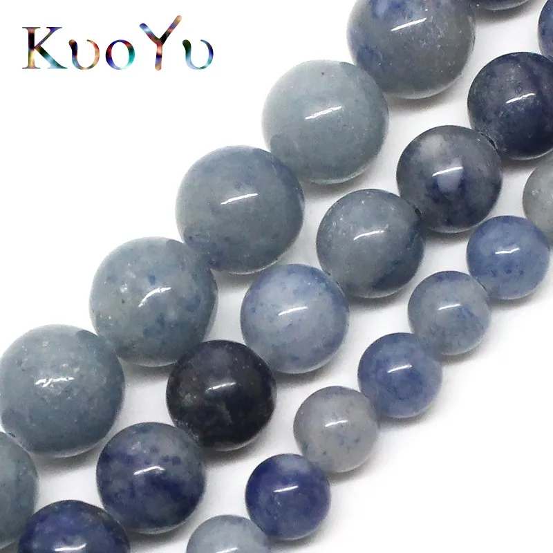 Natural Blue Aventurine Stone Beads Round Loose Beads Strand 15