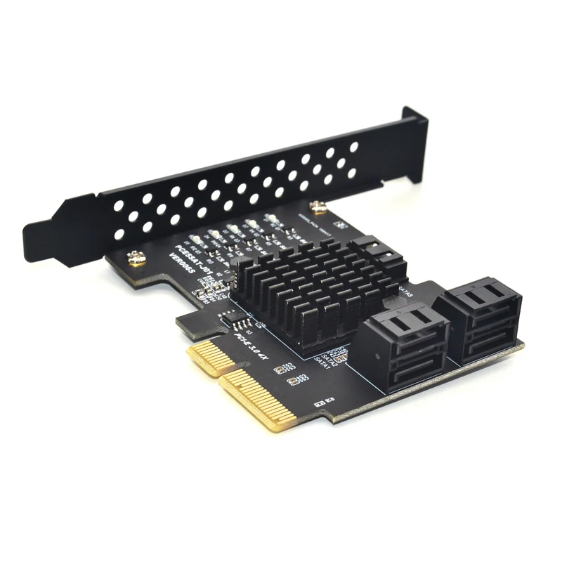 Imagem -06 - Cartão de Expansão Pcie Sata Sata 3.0 para Pci-e 4x Gen3 Adaptador Pci Express Sata Conversor Sata3 Dissipador para Hdd Ssd Port