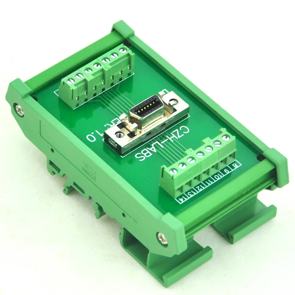 

DIN Rail Mount 14-pin 0.05" Mini D Ribbon/MDR Female Interface Module, SCSI.