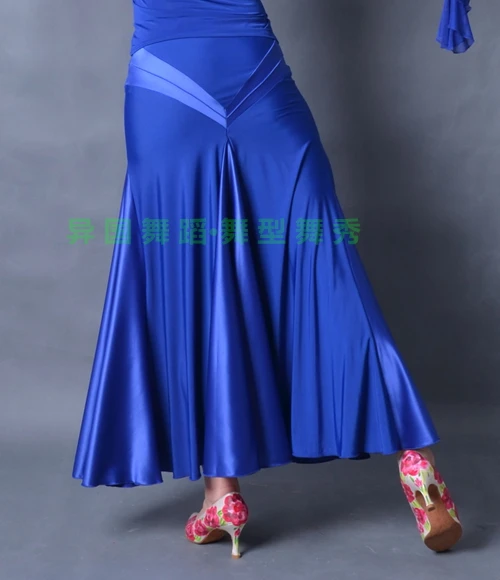 ballroom dance modern dance front and back V pattern deco package hip skirt S12016 big flare hem