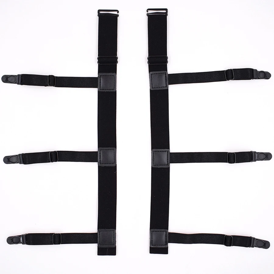 Fashion Shirt Garters Man's Shirt Stays Holder Leg Suspenders Shirt Braces Elastic Uniform Gourd buckle Shirt Garters 1pair