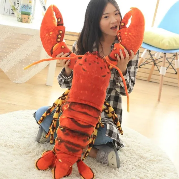 

simulation red lobster plush toy large 100cm soft doll throw pillow birthday gift h0727