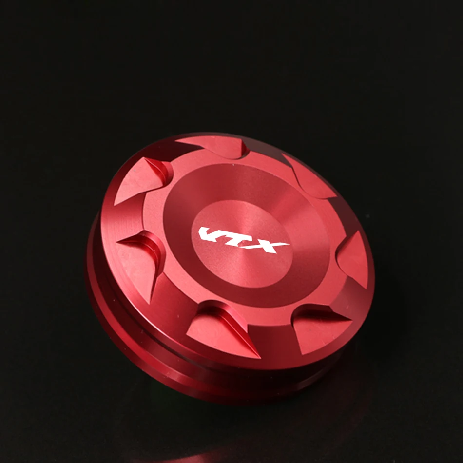 For HONDA VTX1800C VTX1300S VTX 1300S 2002-2015 Motorcycle Accessories Rear Brake Fluid Reservoir Cover Cap CNC With Logo Red