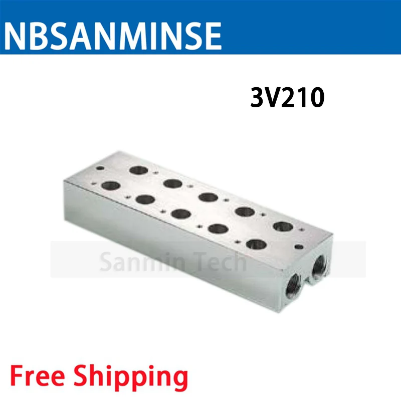 3V100 3V200 3V300 3V400 Solenoid Valve Manifold Vavle Plate AirTAC Series Conflux Board High Quality NBSANMINSE