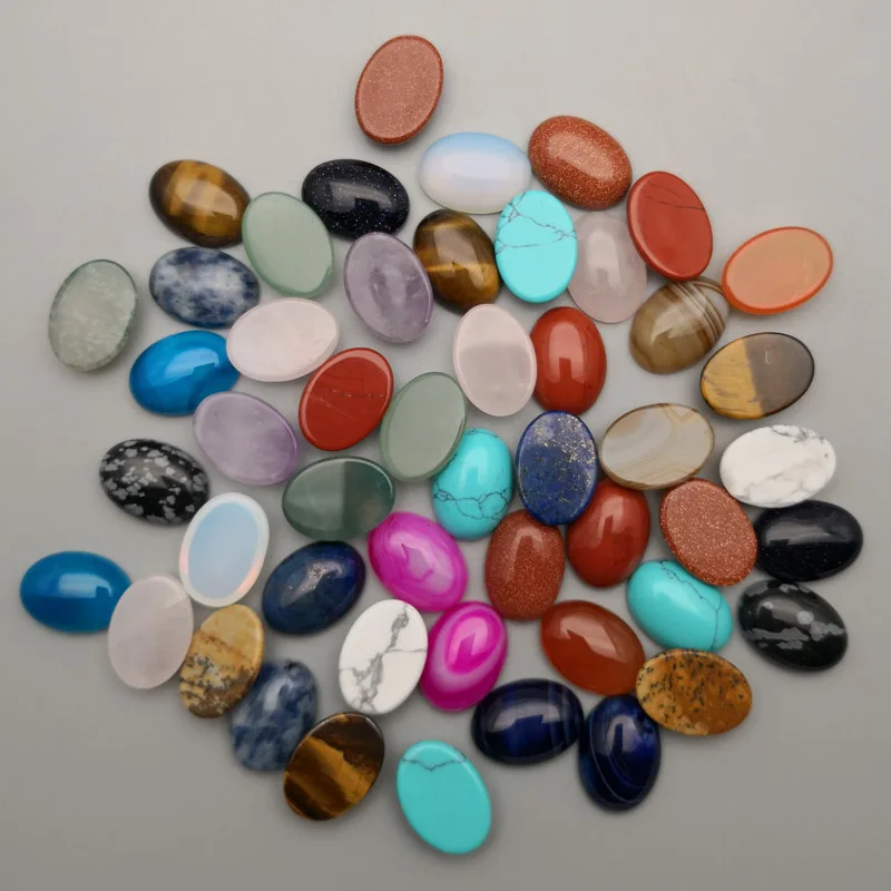 Fashion mixed 10-50pcs natural stone Cabochon bead no hole10X14 13X18 25X18 15X30 20X30 30X40 MM Ring accsories wholesale