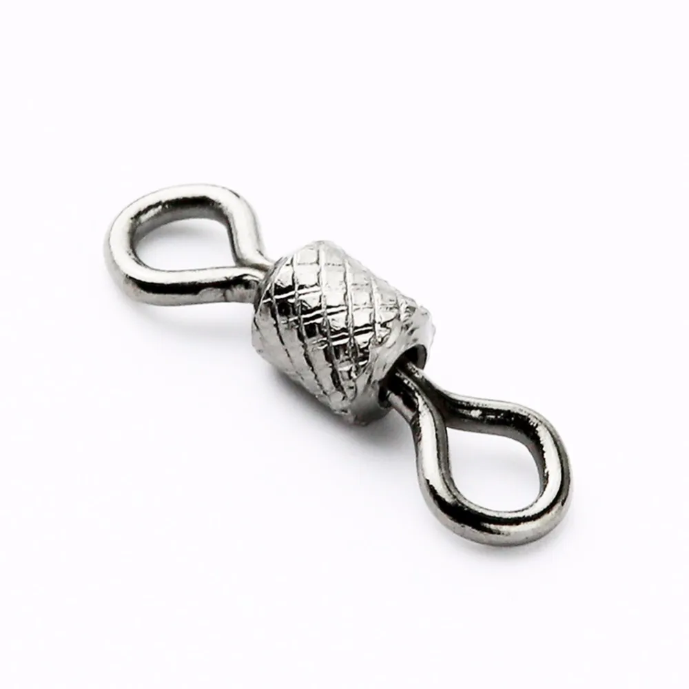 50pcs 1Box Fishing Swivels Ball Bearing Swivel With Safety Snap Solid Rings Rolling Swivel Carp Fishing Accessories