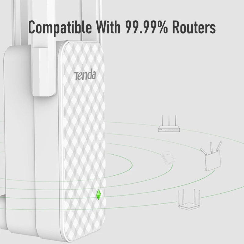 Tenda A12 300Mbps WiFi Repeater Wireless Range Extender Wi-Fi Signal Amplifier Expander, Wireless N300 Universal Range Extender