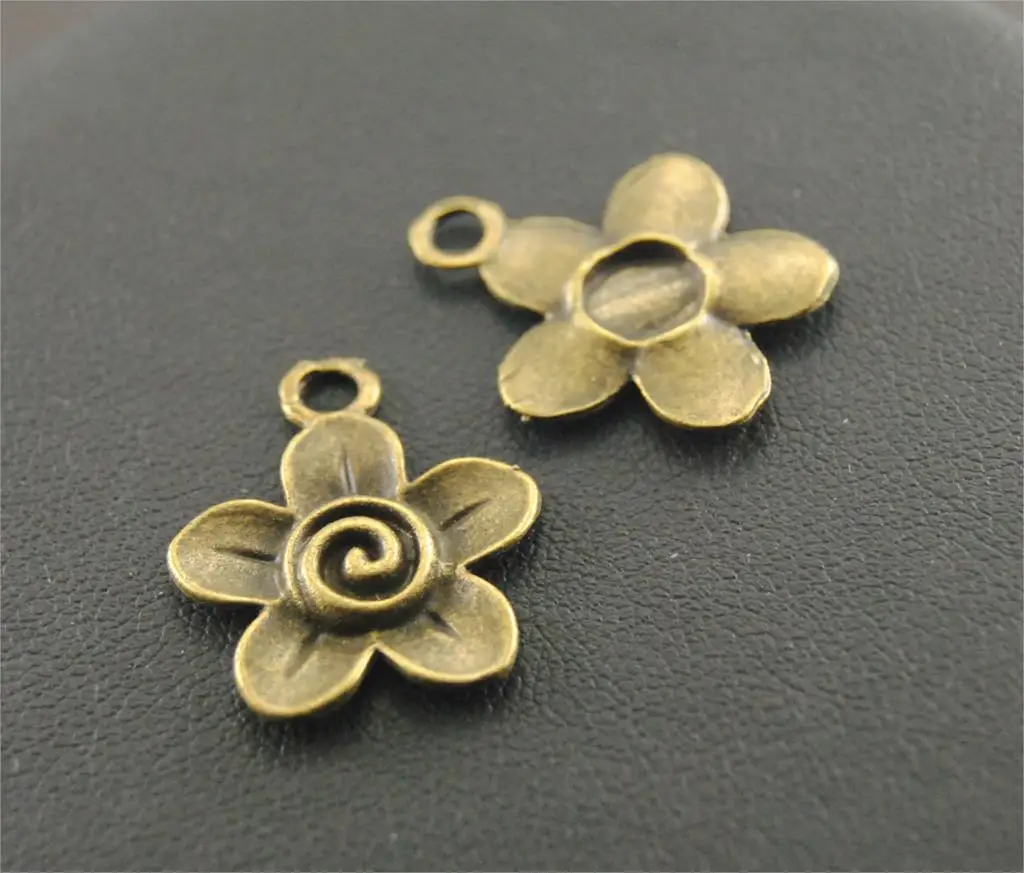 10pcs  Bronze Flower Bead Charms Bracelet Necklace Jewelry Making Handmade   20x22mm A192