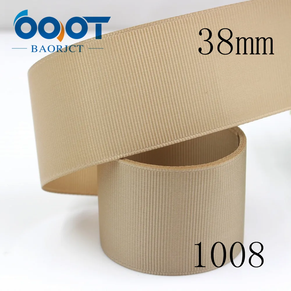 OOOT BAORJCT J-181007-L38mm,10 yards 10/16/20/25/38 mm Solid Color Ribbons Thermal transfer Printed grosgrain,gift packaging DIY