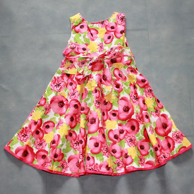 Broken size special girls' summer floral dress children's 100% cotton dress