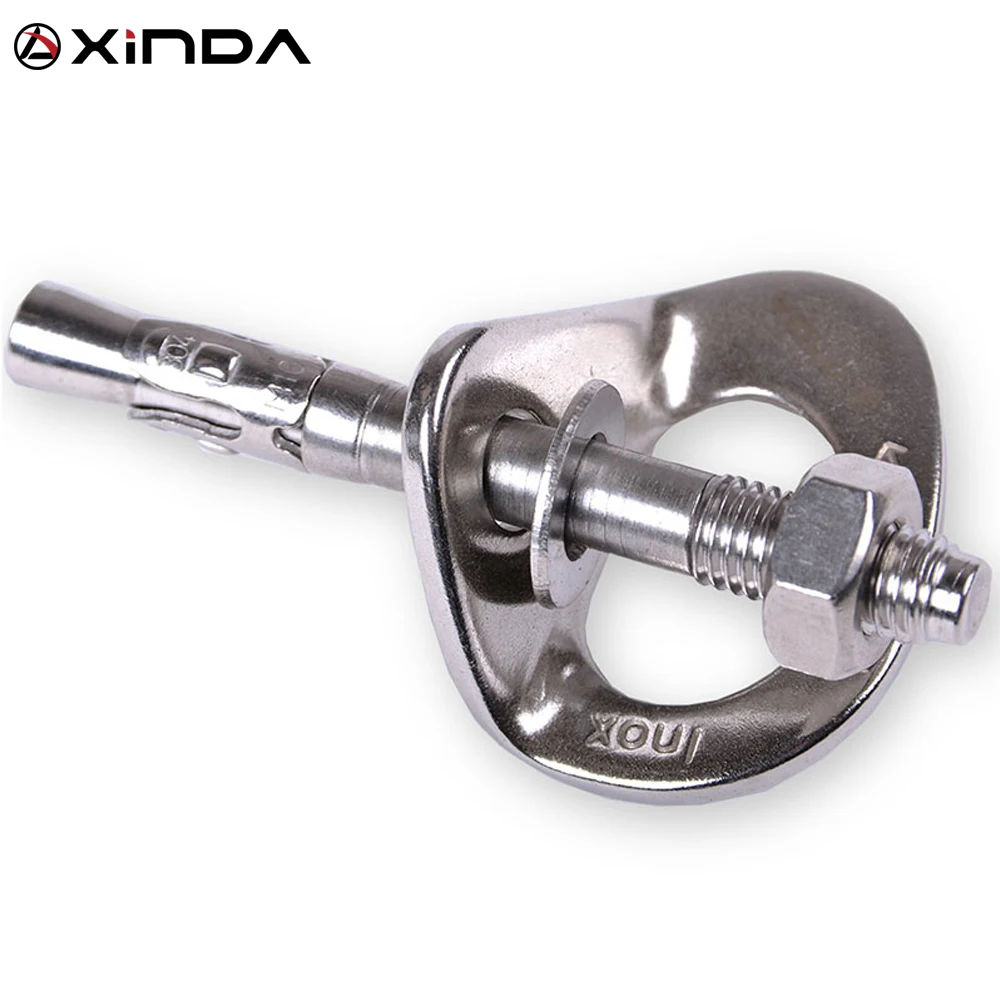 XINDA Rock Climb Anchor Point Piton Nut Anchor Bolt Hanger Plate Expansion Nail 304 Stainless Steel Caving Belay Rigging M10