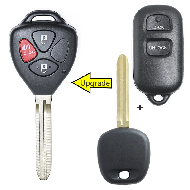 KEYECU 303MHz 4C Chip FCC: BAB237131-056 Upgraded Flip 2+1 3 Button Remote Key Fob for Toyota Celica Echo Prius Tundra Solara