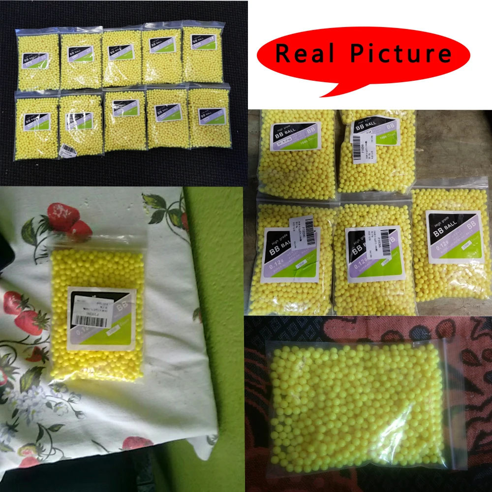 1000 unids/pack Airsoft Paintball bolas de 6mm huelga BB bola huelga de pistola Rifle disparando Honda de munición velocidad de carga para de caza