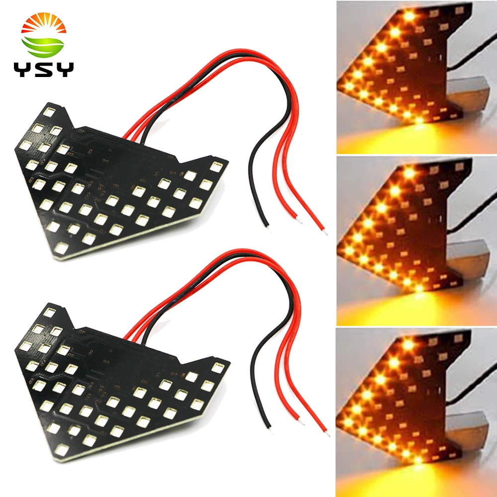 

YSY 2pcs 33 SMD LED Arrow Panels Car Side Mirror Turn Signal Indicator Lights Sequential Yellow/Blue/White