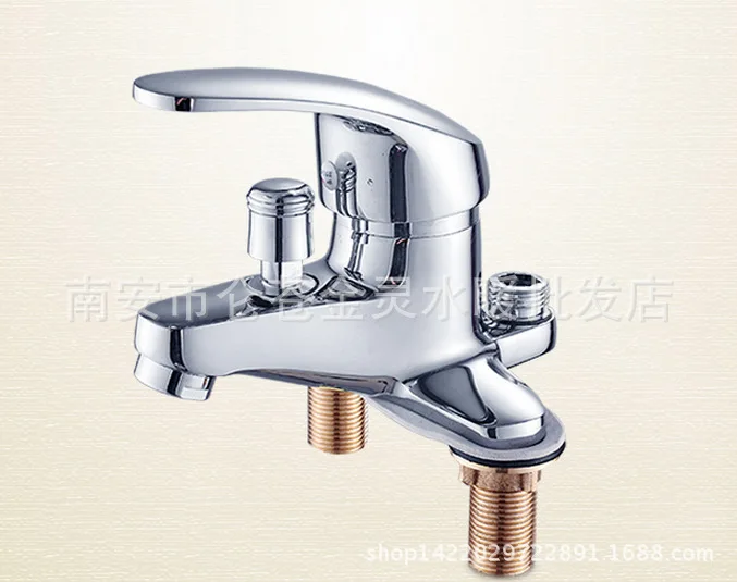 Full-copper double-hole basin hot and cold water faucet , Basin shower faucet wash basin dual-use faucet