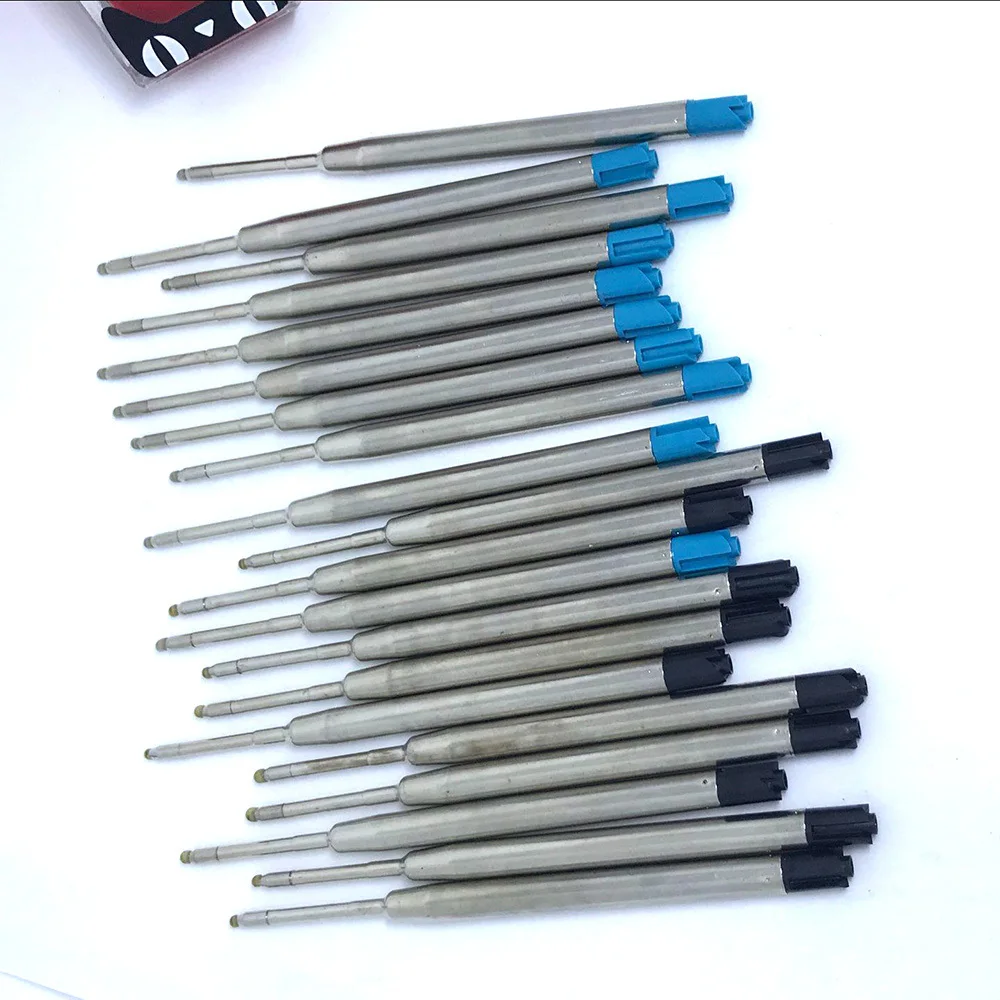 10pcs 1MM ricariche penna a sfera in metallo fai da te blu nero inchiostro medio rullo penna a sfera ufficio scuola cancelleria regalo Dropshipping