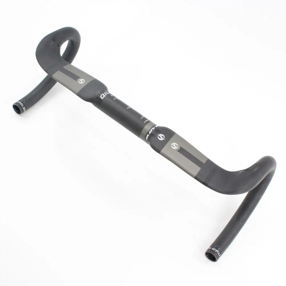 2017 أحدث رمادي QILEFU ماتي 3K UD كامل ألياف الكربون الطريق دراجة سباق الدراجة المقود ضوء 31.8*400/420/440 مللي متر #3