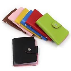 Fashion 24 Bits Useful Business Credit Card Holder PU Leather Buckle Cards Holders Organizer Manager For Women Men