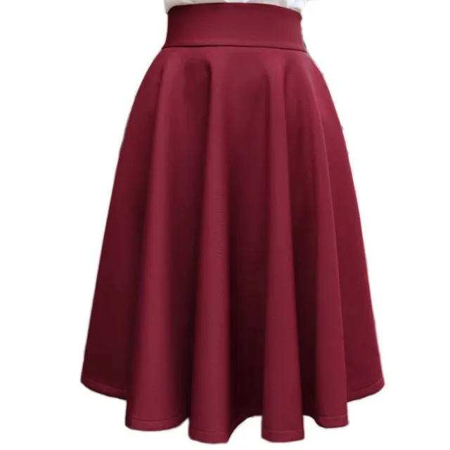 

Plus Size S-5XL High Waisted Skirts Womens 2020 Women Skirt Vintage High Waist Pleated long Skater Skirts Saias