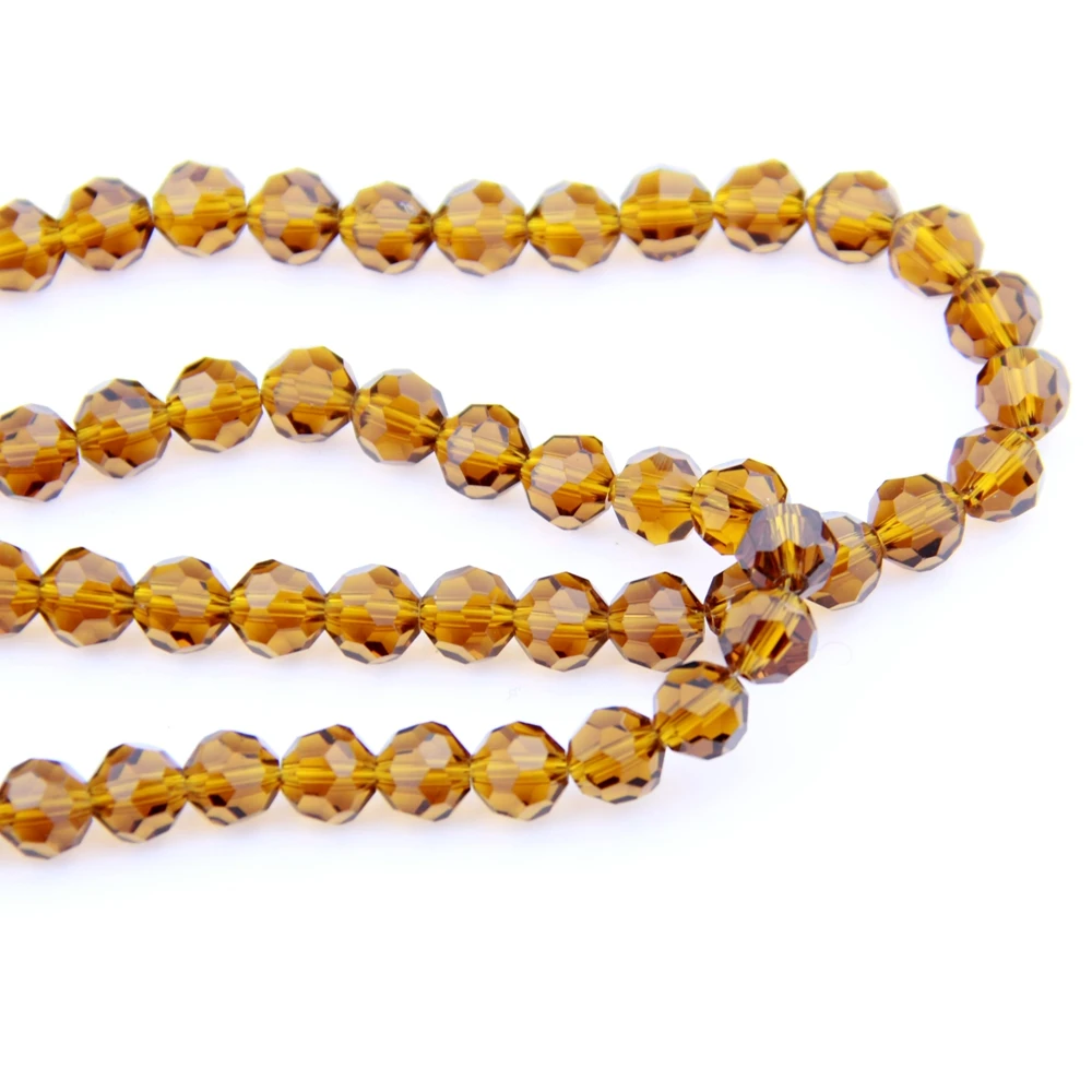 Amber 1000-10000Pcs/Lot 4mm Ball 32 Faceted Glass Crystal Spacer Beads For Jewelry Making Curtains DIY