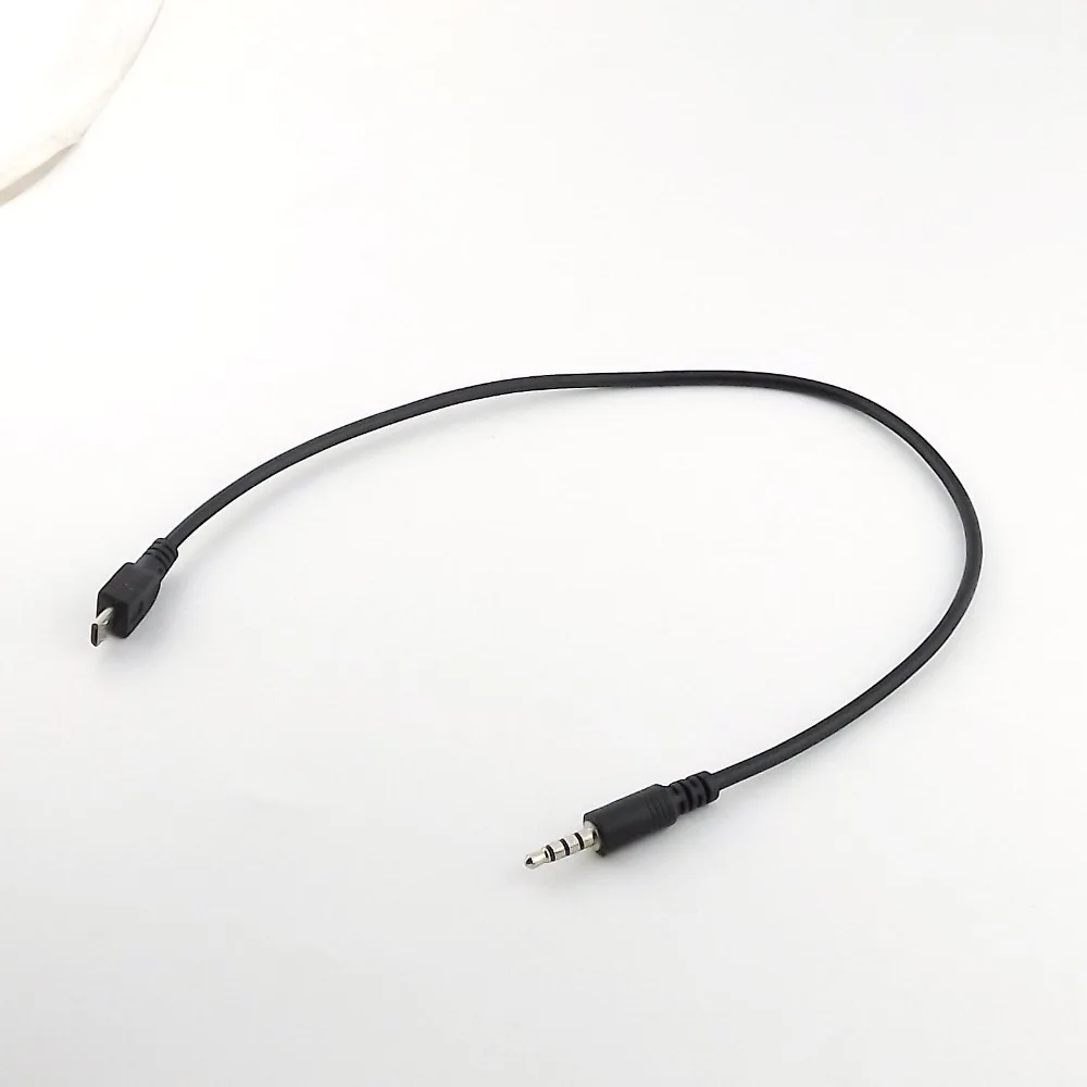 1 pc Micro USB męski na Stereo 3.5mm męski samochód AUX kabel 40 cm