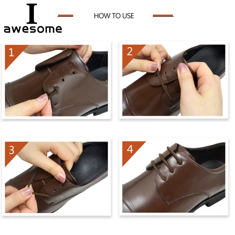 12Pcs/set Lazy No Tie Shoelaces for Men Women Leather Shoes 3 Colors Elastic Silicone Shoe lace Suitable High Quality
