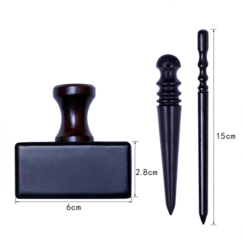 LMDZ Leather Edge Burnisher Black Wood Edge Slicker Leather Craft Tool Leather Polished Grinding Tools 3 Type For Choose