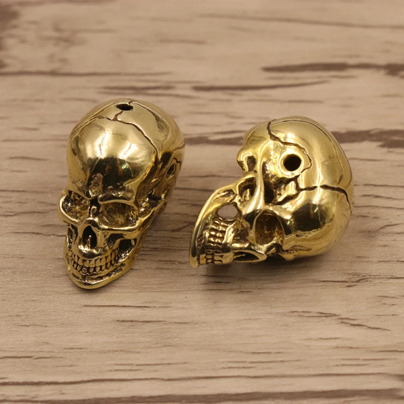 Brass Skull Knife Beads Umbrella Rope Bead Outdoor Vintage Skull Paracord Beads  Paracord Bracelet Accessories Charms Skull