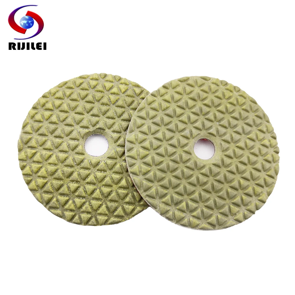 RIJILEI 10Pcs/Lot 100mm Diamond Dry Polishing Pad 4 Inch Marble Polishing Pads Use for Polishing Granite Concrete Floor DPD01