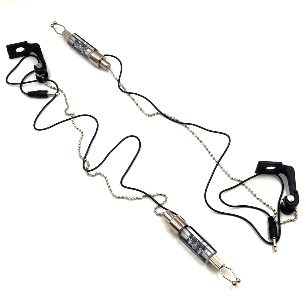 MNFT 1Pcs Fishing Bite Alarm Chain Hanger Swinger LED Illuminated Indicator Carp Bobbins Chain Hangers