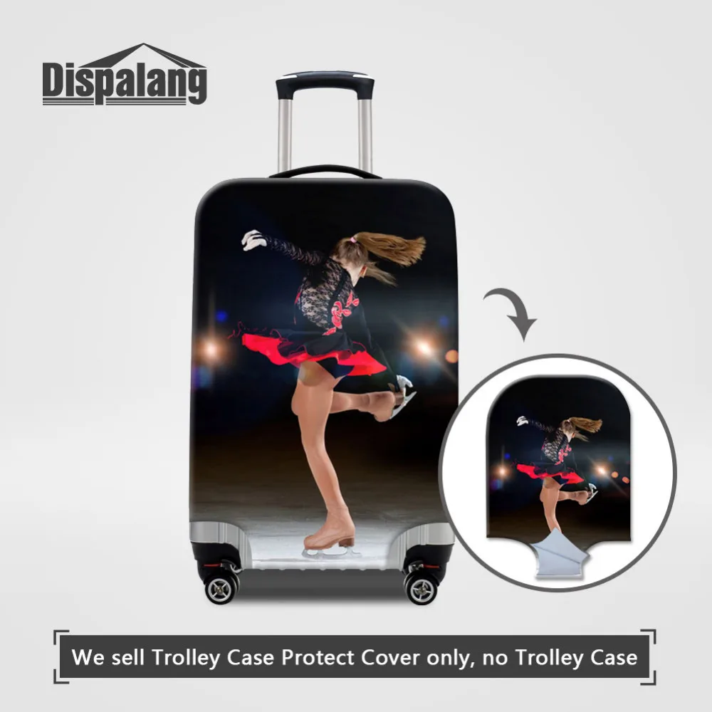 Dispalang Ice Skates Print Travel Elastic Luggage Protective Covers For 18 to 30 Inch Trolley Case Girls Suitcase Dust cover