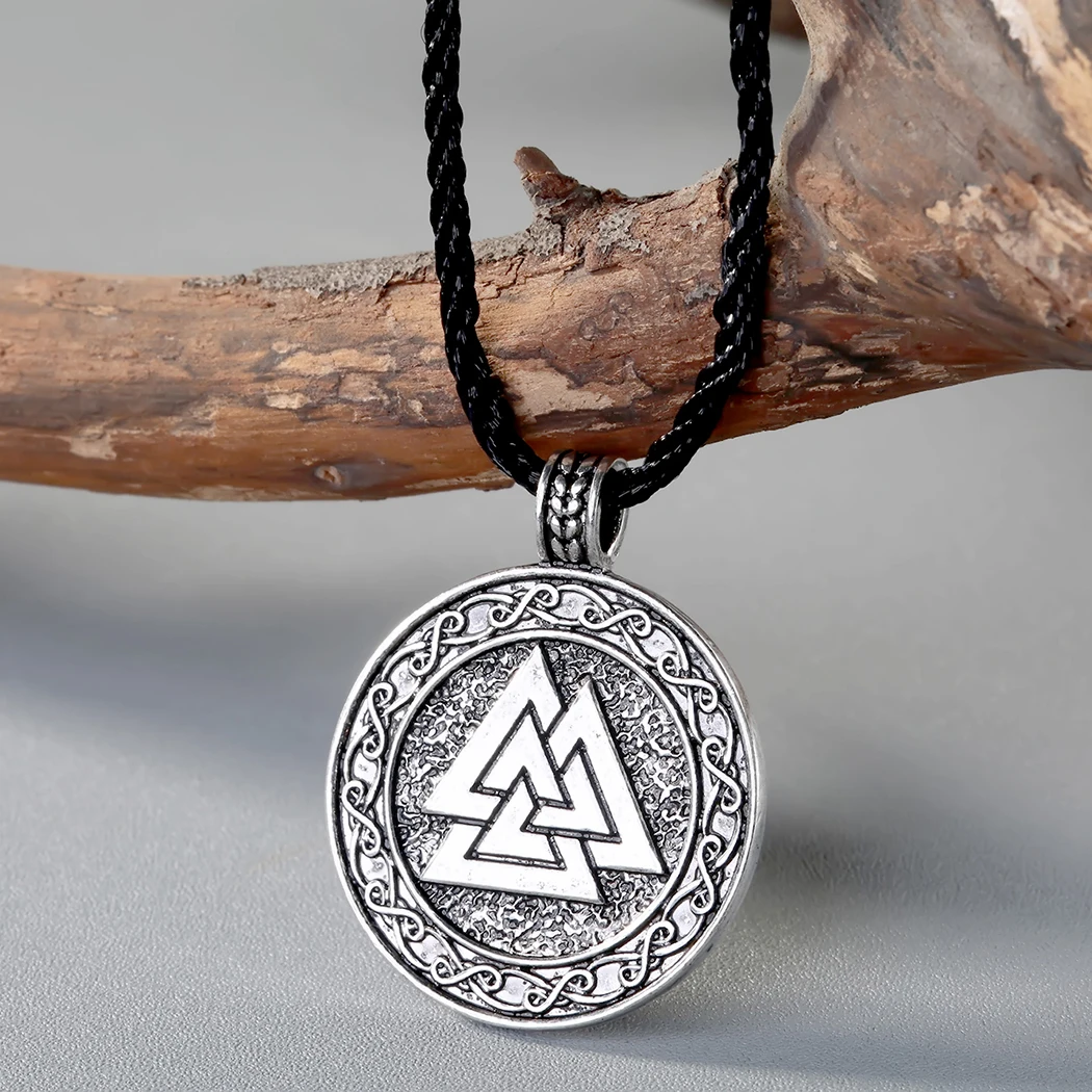 Cxwind Retro The Valknut Viking Necklace Pendant Scandinavian Norse Vikings Symbol Charms Knot Cross Necklaces Talisman Jewelry